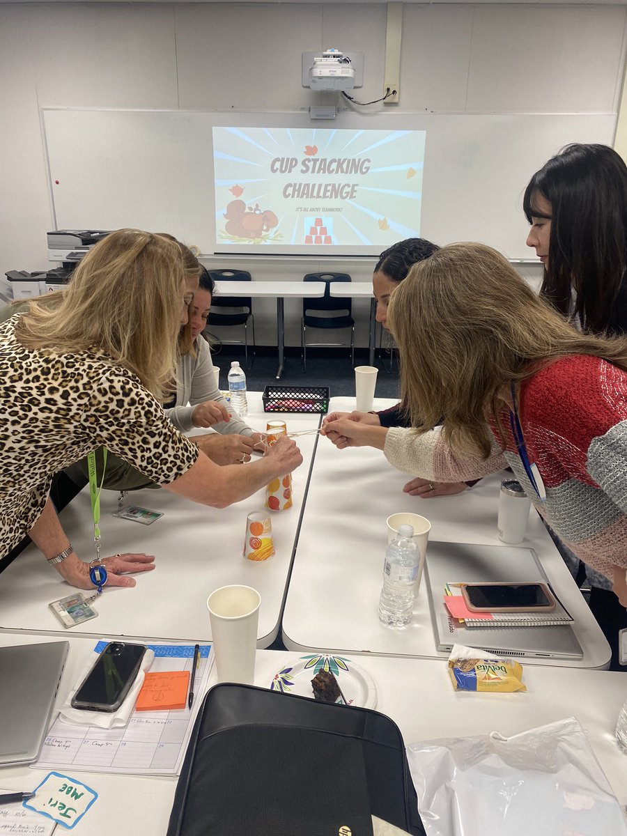kalleeiverson's tweet photo. Fun team-building challenge with the best ELD team ever! #englishlanguagedevelopment #esl #eslocmi #englishlearners @WalledLkSchools https://t.co/hxrR6HQs7y