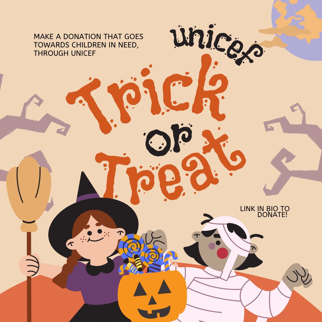 PCHSKeyClub1's tweet photo. Hi Key Club! It’s that time of year again for UNICEF Trick or Treating, a month long fundraising event for children in need. This year, Key Club and UNICEF are working together with Start Strong: Zambia and are looking for online donations! https://t.co/5Oad2a0sTw