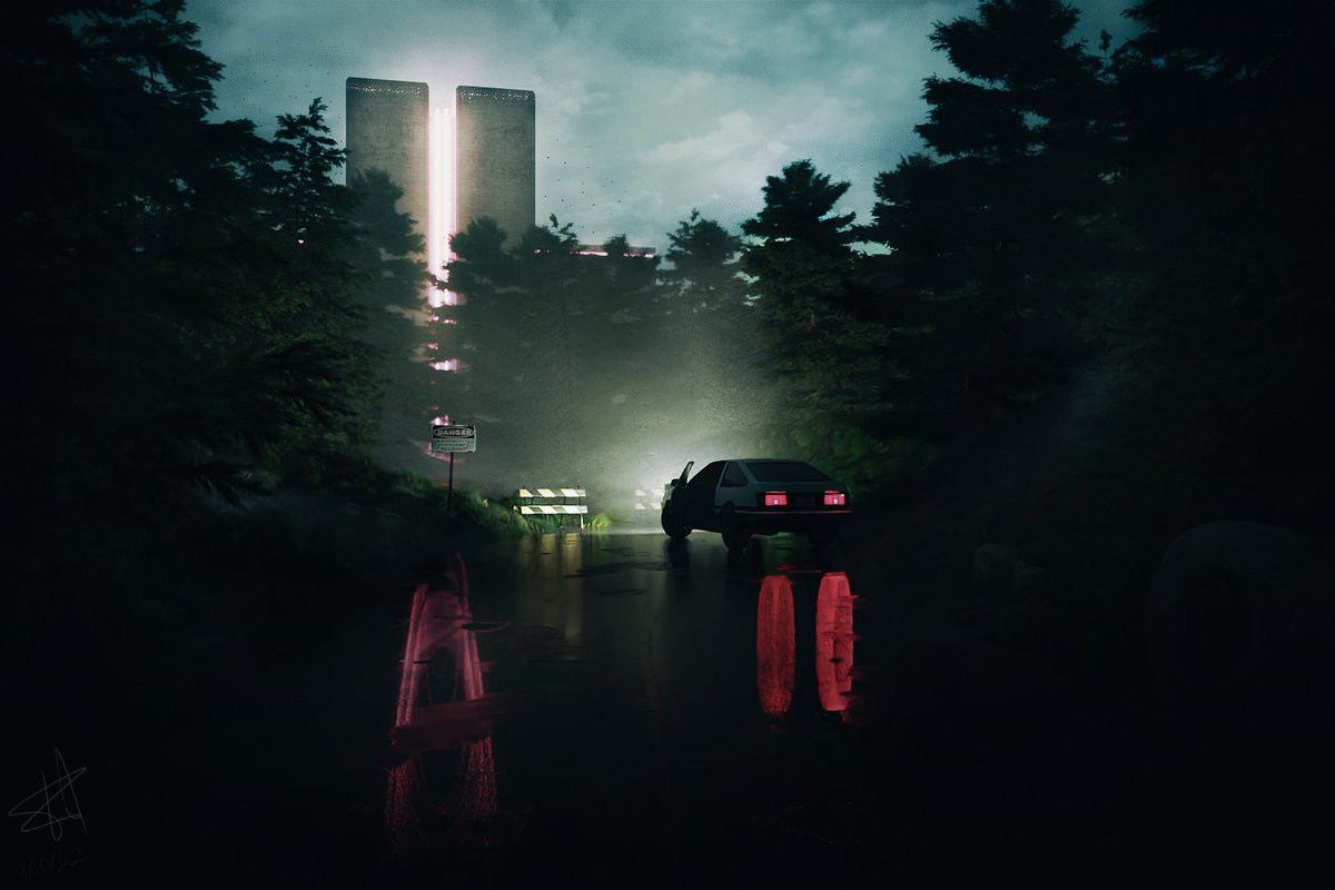 Some concept art I did today! Heavily inspired via <a href="/simonstalenhag/">Simon Stålenhag 🐀</a>. 
#b3d #blender #conceptart