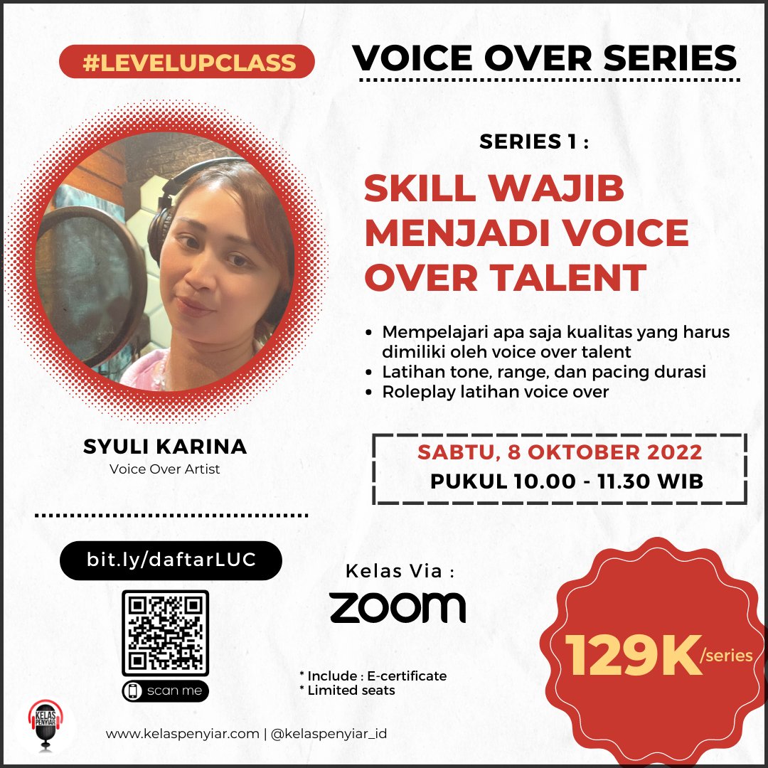 kelaspenyiar_ID's tweet photo. Hai broadcaster!
Kakmin akan tutup pendaftaran #Levelupclass : Voice Over Series 1 pada pukul 23.00 WIB.
Yuk yg belum daftar, silahkan daftar sekarang! Klik https://t.co/IxYycYOCNJ https://t.co/gobEryvUmO