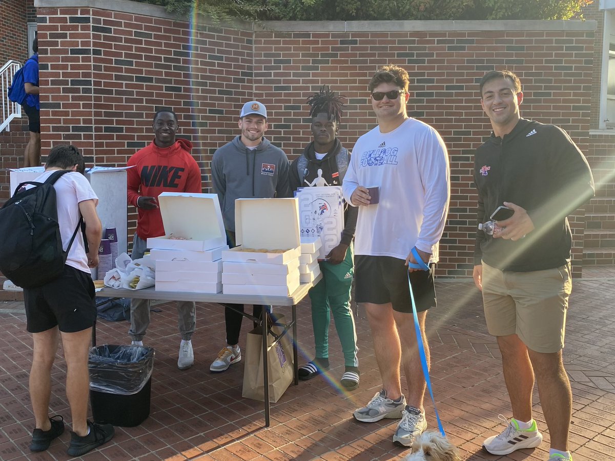 LATechFB's tweet photo. Come grab some free donuts and coffee from us outside of the student center. 

Don’t forget to pack The Joe tomorrow! 

#EverLoyalBe https://t.co/8tecGkr9TQ