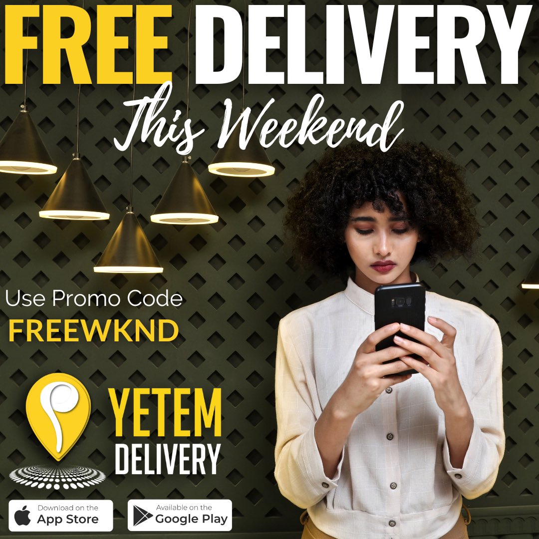 YETEM Discount Offer :- 100% OFF ON DELIVERY 

* NO MINIMUM ORDER AMOUNT ❤️
* OFFER VALID ONCE PER USER

USE CODE - FREEWKND

CLAIM IT QUICKLY!

Download the app from the App Store or Google Play Store to make an order, or call at 0944002200.

link on <a href="/YetemDelivery/">Yetem Delivery</a> bio!