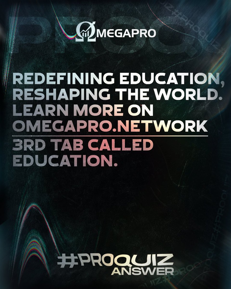 _OmegaPro's tweet photo. 👨🏻💻OmegaPro is world-renowned for developing a cutting-edge, one-for-all education system. Learn more on https://t.co/PpktJh3BSc 3rd Tab called Education. https://t.co/qH8hecx9Aa 📚📝 #ProQuiz Answer💡#omegapro https://t.co/J5M6pXTOxX