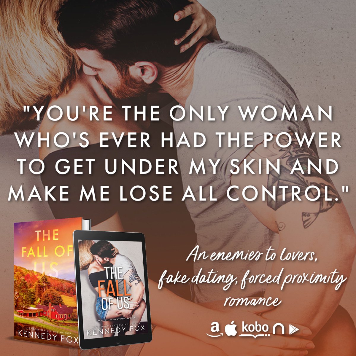 🍁 NEW FALL ROMANCE! 🍁

THE FALL OF US by <a href="/kennedyfoxbooks/">Kennedy Fox</a> is coming in just 4 days! 🧡 Meet Finn &amp; Oakley in this age gap, grumpy/sunshine, fake dating, forced proximity romance! Can be read as a complete standalone. 

📚 Pre-order here → geni.us/TFOU

#kennedyfox
