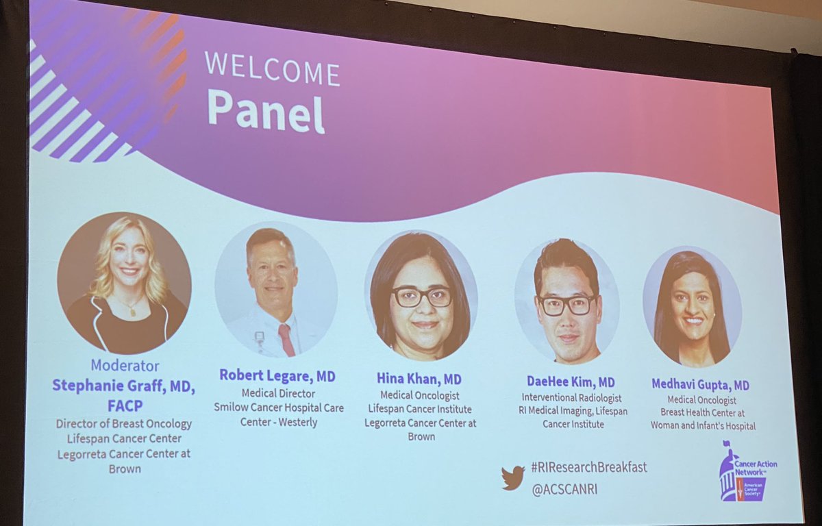 weldeiry's tweet photo. Panel discussion this morning @ACSCANRI moderated by @DrSGraff and featuring @HinaKhanMD @IRDocDay Drs Robert Legare and Medhavi Gupta speaking about clinical and research advances that benefit patients every day in Rhode Island. @BrownUCancer @Lifespan_Rsrch @carenewengland https://t.co/a5G8C74Gg7