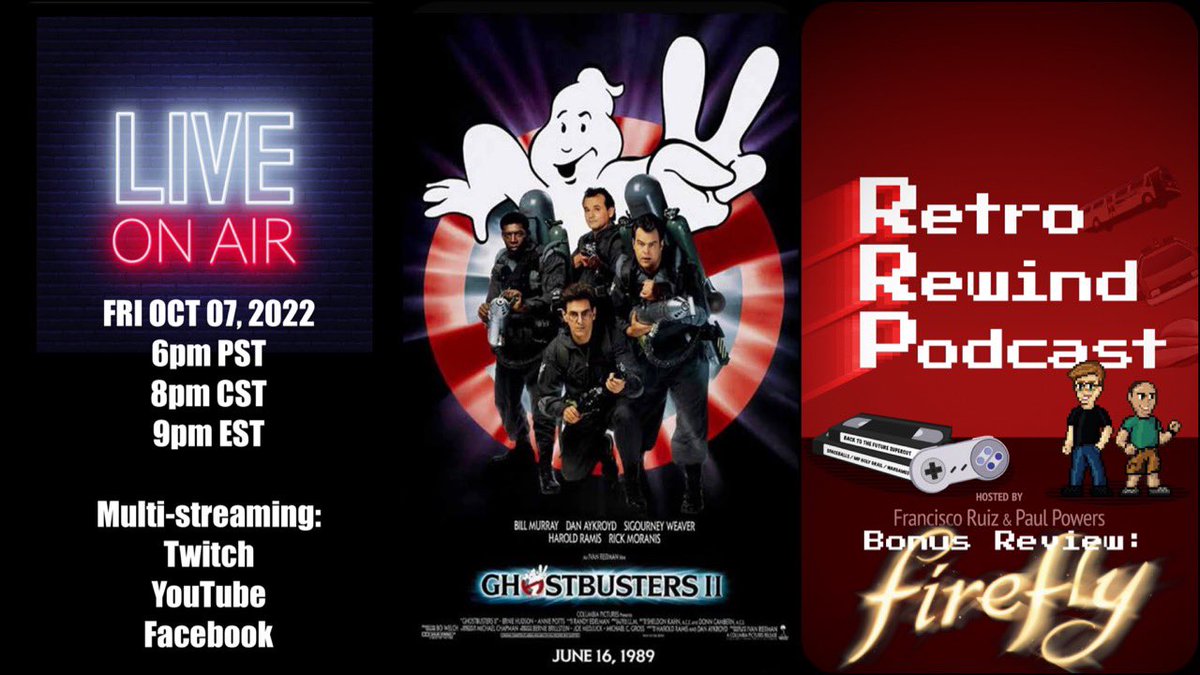 pauljpowers's tweet photo. Podcasting our review of Ghostbusters II for the @retrorewindpod #RetroRewindPodcast! Join us live in the chats TONIGHT! 👻 https://t.co/458e968YZj