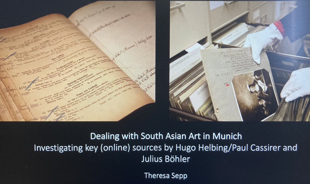 chowald5's tweet photo. And Theresa Sepp @zimuenchen speaks about the impact of German art dealers and auction houses such us Julius Böhler and #HugoHelbing and their archival legacy for researching the #provenance of #SouthAsianArt #HiddenNetworks https://t.co/UaX1nJE2a7