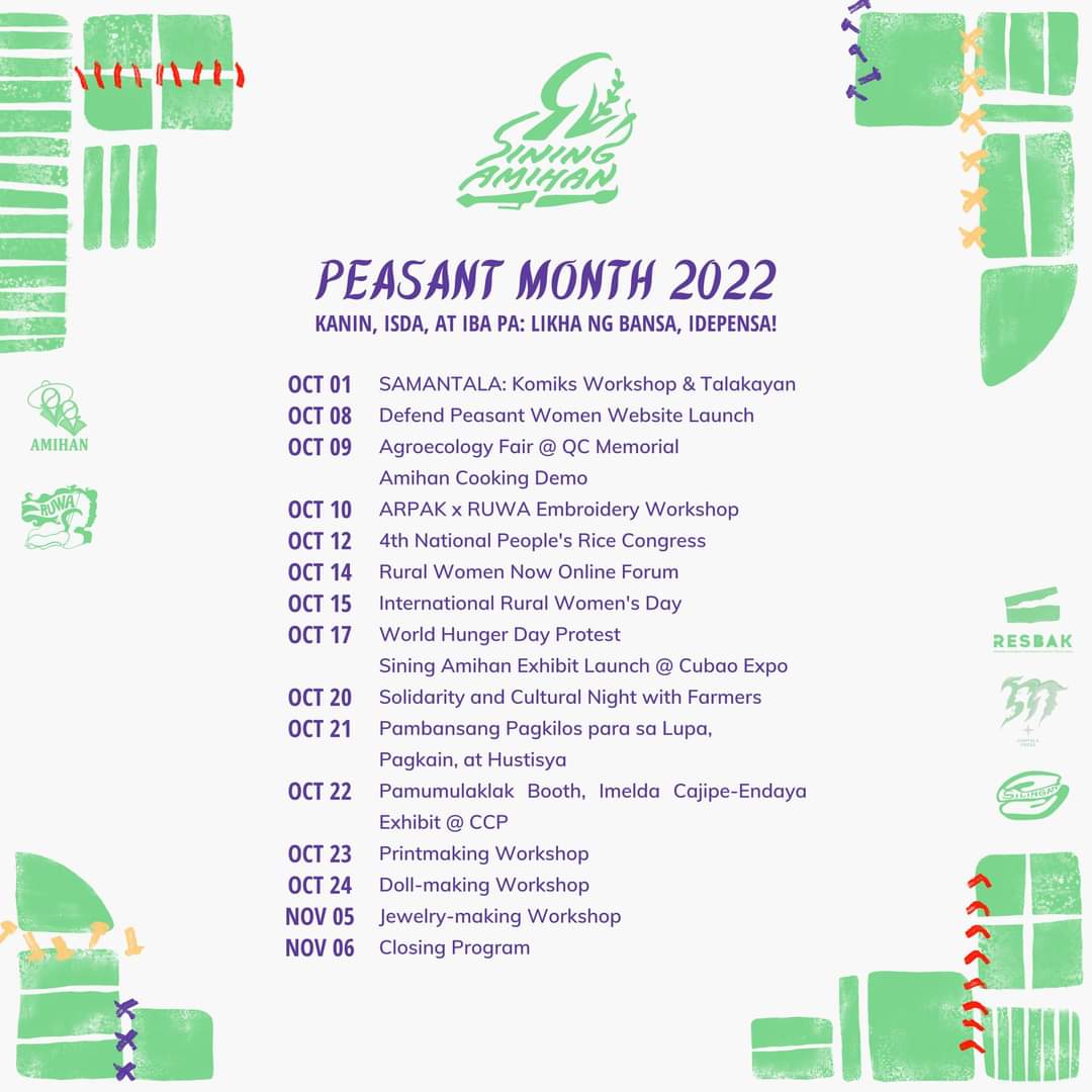 ruwa_ph's tweet photo. SINING AMIHAN: Exhibits, Workshops &amp; More

Sa 7 sa 10 magsasakang walang sariling lupa, kalahati ang babae. https://t.co/FutqPU8wbe