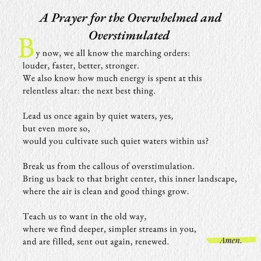 Brene Brown recently noted that the vibe of this semi-post-Covid fall is manic. We want to do all the things &amp; make up all the lost time &amp; make all the money &amp;, if we're honest, escape all the grief &amp; anger of the last few years. We learned little from the pandemic, it seems.
