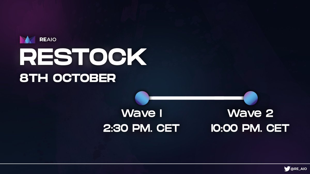 RE_AIO's tweet photo. Restock Tomorrow! 🎉🎉🎉

📆8th October 

⏰Wave 1 - 2:30PM. CET
⏰Wave 2 - 10:30PM. CET

The restock will be in the public server🏡, not twitter.
https://t.co/WgGkGi8Hiu

Retweet this tweet to win a renewal copy before the restock! 🤖 https://t.co/6NBn3dPLM2