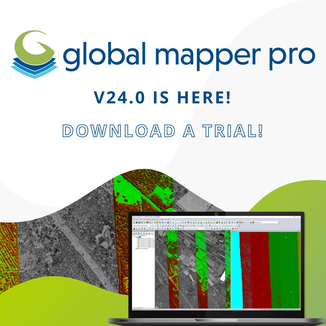 global_mapper's tweet photo. Version 24 of #GlobalMapperPro is here with exciting new features. Download a free trial today at https://t.co/U78LT9uAJd https://t.co/7A3fFAPNM8