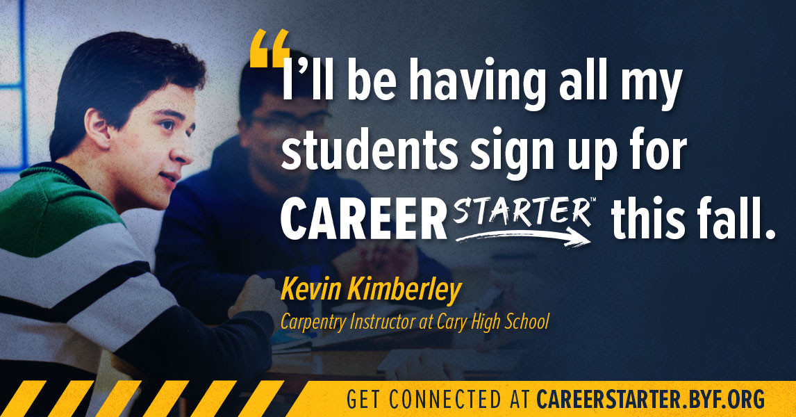 There's a new tool to help turn student curiosity into real training and employment connections. Sign up for CareerStarter during Careers in Construction Month! #CICM 

careerstarter.byf.org