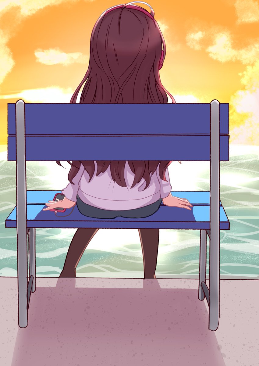 「skebで描きました……!海を見る志希ちゃん 」|わびさび🍒のイラスト