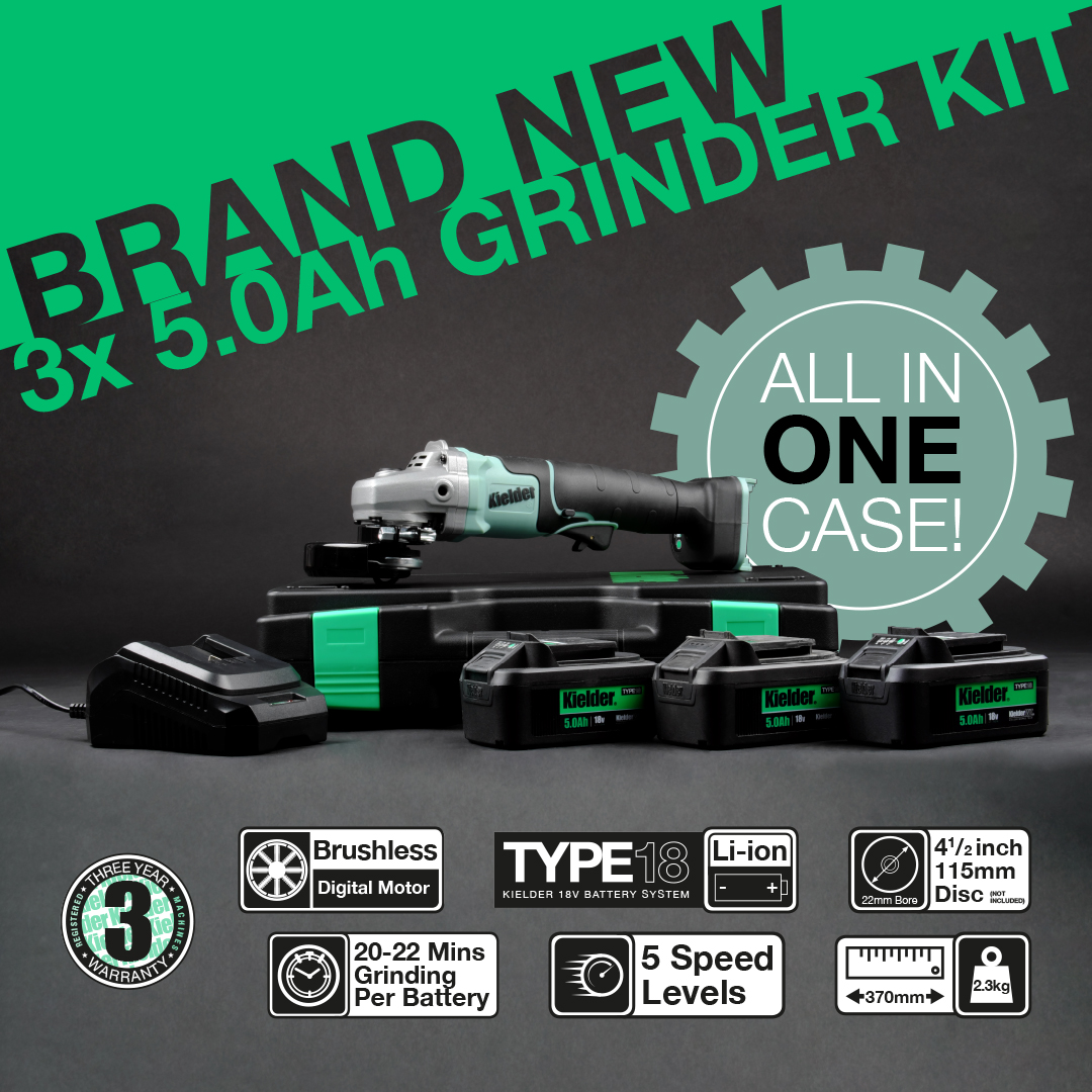 Did you know, our Angle Grinder case has space for 3 x 5.0Ah batteries? Well now you do and it's available as a brand new kit 😀👇
kielder.co/collections/an…

✅ More run-time, with 3 high capacity batts (15Ah total)
✅ Extra battery, can be used on all other Kielder TYPE18 tools