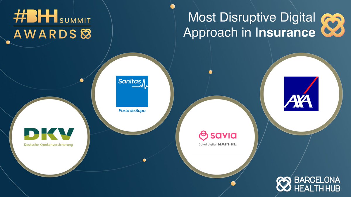 BCNHealthHub's tweet photo. Who has the Most Disruptive Digital Approach in Insurance? Vote now for your favorite nominee for the #BHHAwards and make sure that your favorite initiative goes home with this prestigious award during the #BHHSummit on October 26th. Vote now! 👉 https://t.co/RlsQPFGFzt https://t.co/jpUg3eBhya