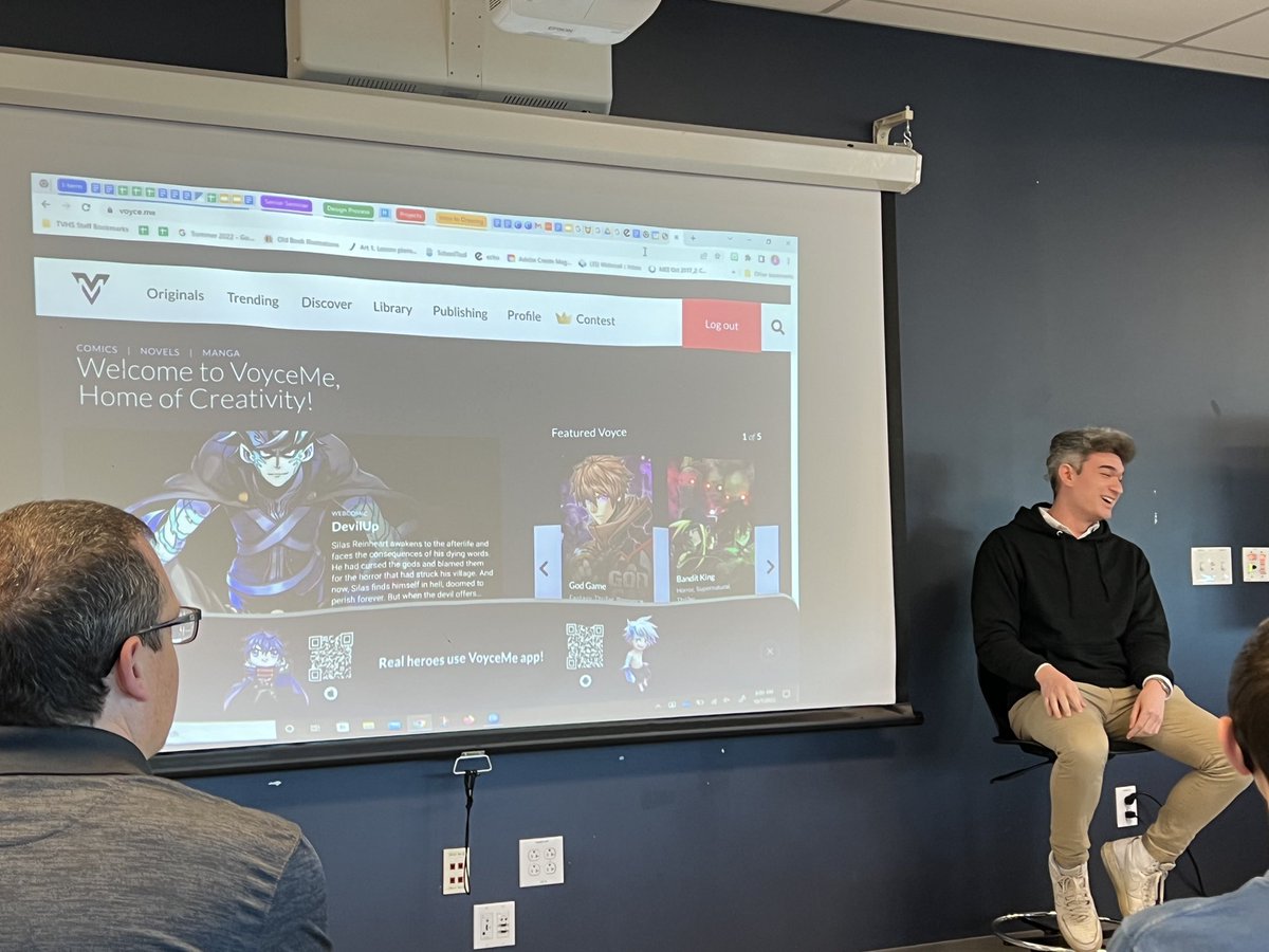 TechValleyHigh's tweet photo. Thrilled to welcome @DylanTelano, CEO of @Voyce_Me  to our all school meeting. Dylan matches many of our students’ passions in the area of entrepreneurship and creative content creating #iterm https://t.co/OXlVy23s7N