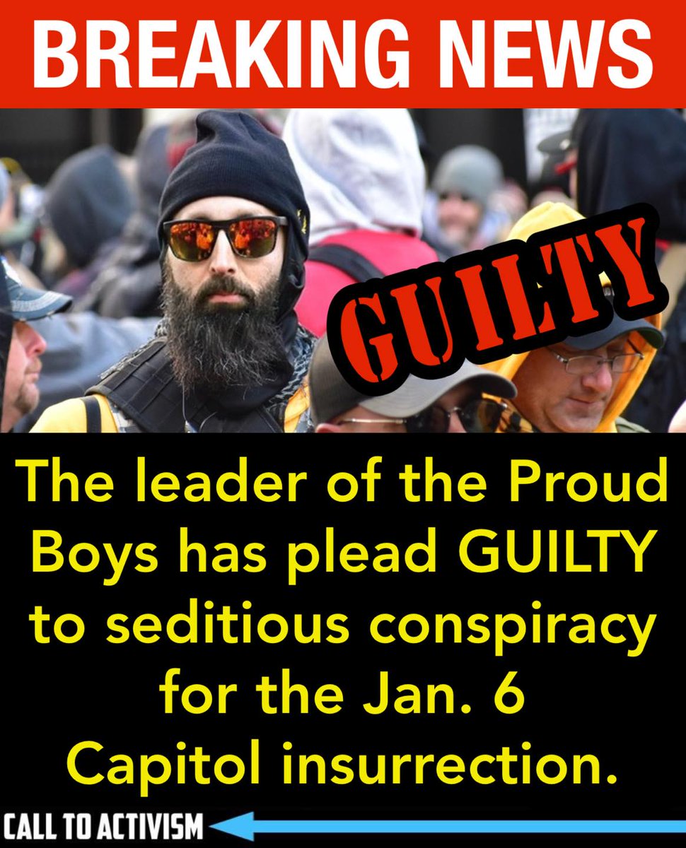 warrenswil's tweet photo. #DOJ scores huge win as #PoudBoys scumbag pleads guilty in #J6Riot conspiracy
#Bertino will rat on four others facing #SeditiousConspiracy charge
#Garland knows exactly what he’s doing
Grand Jury aiming high #TFG is next!
#ProudBlue22 #OBV #DemVoice1
https://t.co/ymt5ufB78a https://t.co/FJcAftUzVQ