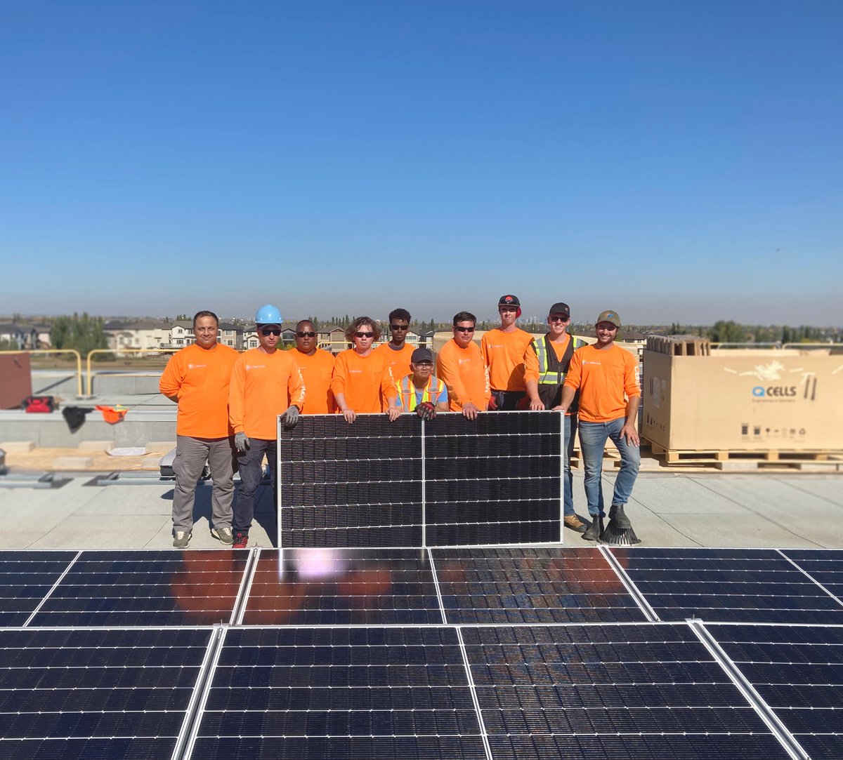 CBI_Solar's tweet photo. Our crews have been steady on projects for @yyCBEdu, and they placed the last PV Module.
Congrats, and thanks for all the hard work, team!
#calgaryalberta #solarpv #photovoltaic #solar #solarcanada #albertaenergy #calgaryliving #solarenergy #electrician #commercialsolar https://t.co/MJAY6fLXZt
