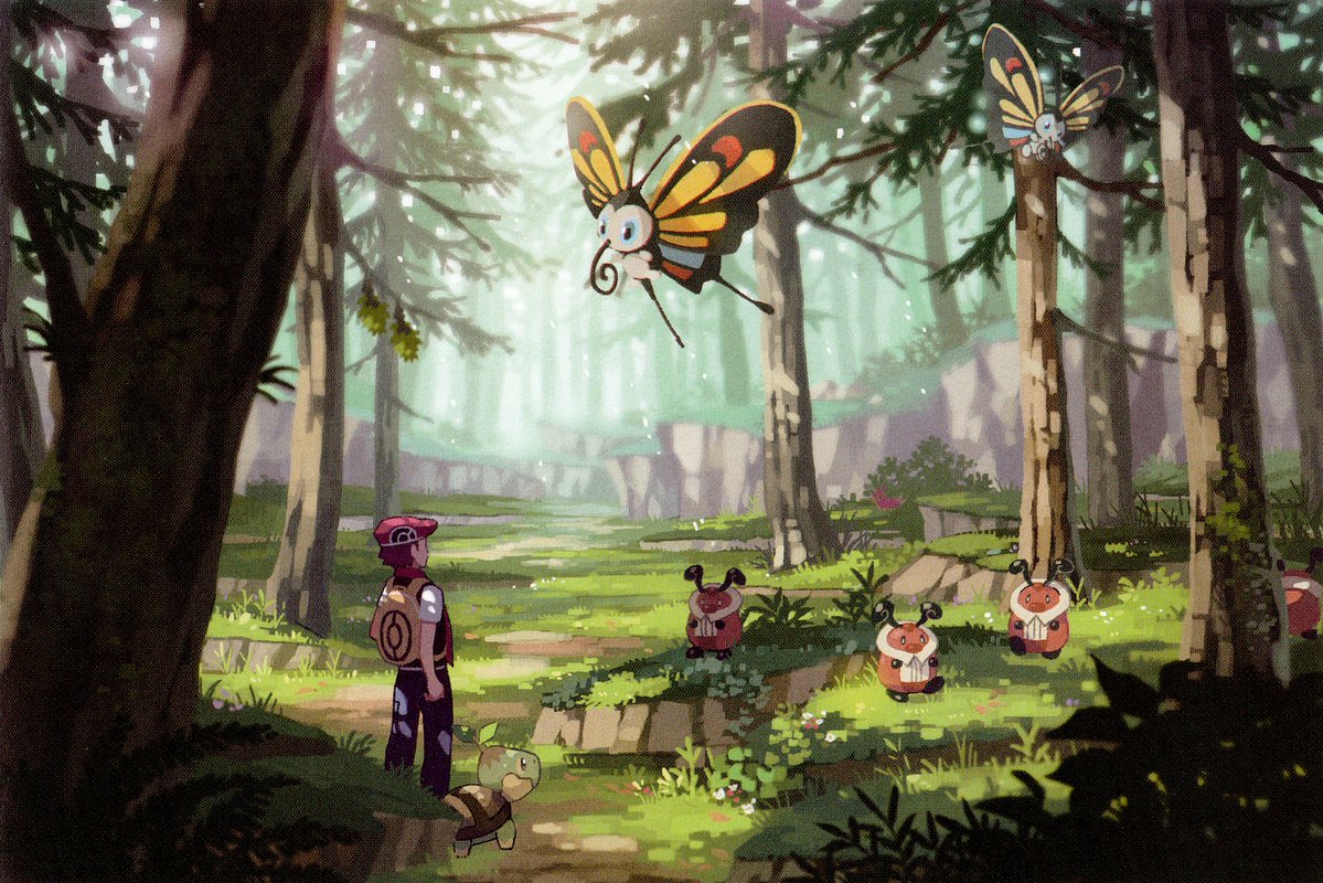 More brand-newly restored Concept Art from Pokemon BDSP, scanned by <a href="/yamiakuzetsu/">Jana ⚡️🌻 local shop open!</a>!

Celestic, Spear Pillar, Veilstone &amp; Eterna Forest.