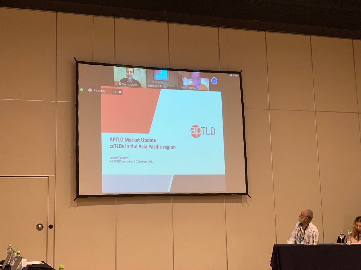 nichaiti's tweet photo. Consumers : Post pandemic trends
APTLD Market Update
ccTLDs in the Asia Pacific region by Leonid Todorov ( APTLD)
@LACTLD Technical and Commercial Workshop in Santa Cruz de la Sierra, Bolivia
#LACTLD #LACNIC38 #LACNOG2022 https://t.co/MmLTZCvtkw