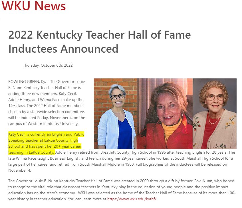 Congratulations, Katy Cecil! <a href="/KatyCecil/">Katy Cecil</a>