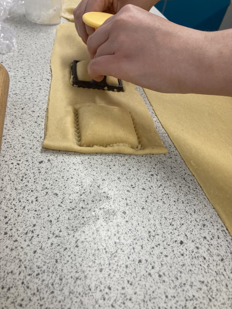 WaltonFood's tweet photo. Year 12 making fresh pasta ravioli with various fillings. https://t.co/2DVRSMFhev