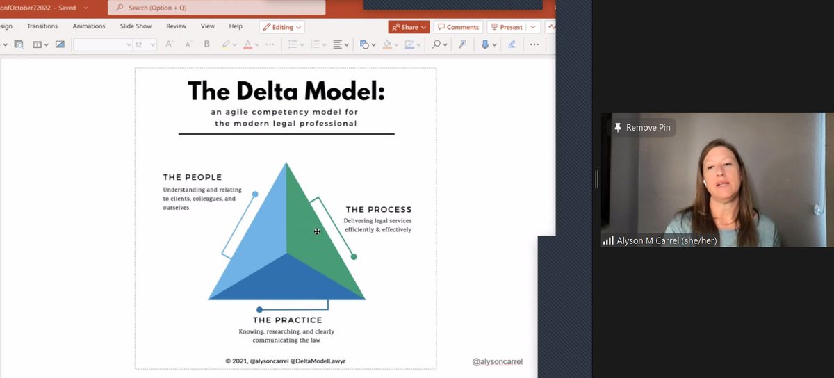 palmerlaw's tweet photo. I often refer to the @DeltaModelLawyr from @alysoncarrel and @inspiredcat in demonstrating a more holistic approach to legal competency.

Great hearing from Alyson today to kick off the National Legal Mentoring Conference!

#lawtwitter #legalcompetency #lawfirms #legaled https://t.co/6XAq1vCFhb