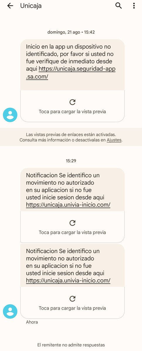 EuSuinga's tweet photo. @UnicajaResponde 
@UnicajaBanco
Mensaje recibido el 21/08/2022, y los 2 últimos, hoy 07/10/2022
Si no eres un pez, no piques.
¡Ojo cuidao'! https://t.co/rZvFQYNVZR