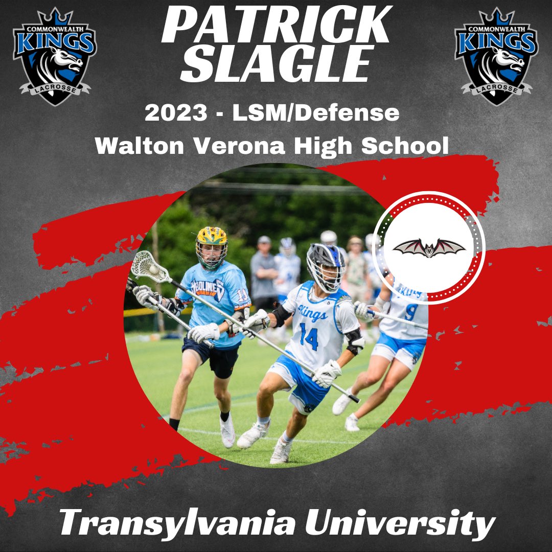 CommonwealthLax's tweet photo. 🚨2023 Commitment🚨
Patrick Slagle
Walton Verona High School
LSM/Defense
Transylvania University
Our 7th Commit in the 2023 Class is LSM and Defenseman Patrick Slagle of Walton Verona.
✅Versatility
✅Absolute Motor
✅Transition O
✅💪On Ball
Congrats Patty!
#repKYlax https://t.co/eiQo0bmi9h