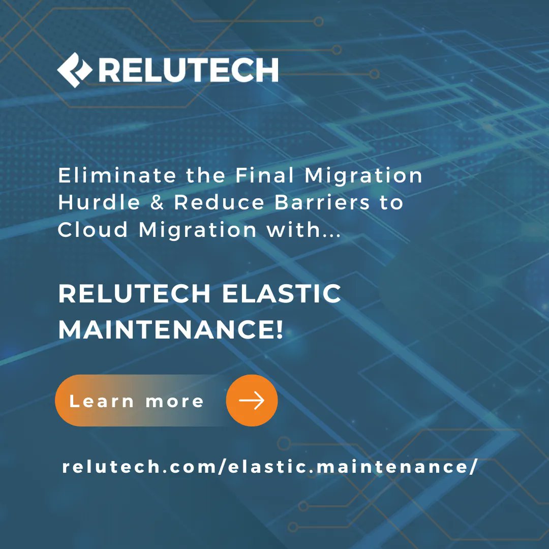 ReluTech's tweet photo. ReluTech's elastic maintenance service can help you maintain your existing infrastructure while you migrate to AWS. Through the life of your migration, you can eliminate up to 90% of your support costs with ReluTech! Learn more here: https://t.co/8EMfQDyIXI
#awsmigrations #AWS https://t.co/zi3IvM2Uss