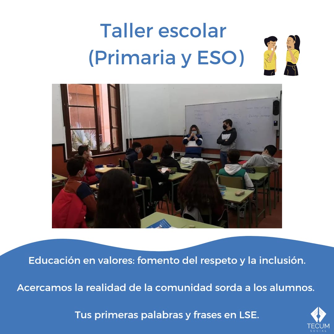 TecumSocial's tweet photo. ¿Imaginas que la LSE estuviera presente en todos los centros escolares? Desde TECUM seguiremos luchando por ello. Ofrecemos a los colegios e institutos uno de nuestros servicios estrella: un TALLER DE SENSIBILIZACION Y LSE PARA ESCOLARES.
 ¡Bienvenidos al equipo EMPATÍA! https://t.co/QmuJDK1Ovi