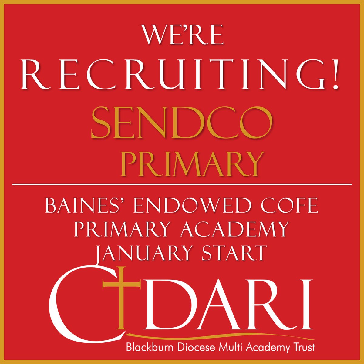 CidariJ's tweet photo. An exciting and rare opportunity to join this wonderful academy and join them on their journey towards outstanding. For further information and to apply, please visit https://t.co/PosPIV5oZv
#SENDCO #blackpoolteaching #Teacherjobs @bainesendowed https://t.co/jRu0cfmFsV