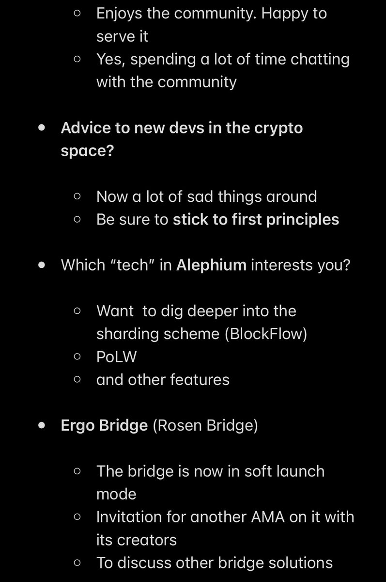 alephium's tweet photo. Last Thursday, we were lucky enough to host @chepurnoy (we hope you’re feeling better!) from @ergoplatformorg in our Discord channel to talk with us about #ErgoHackV and a lot of other cool stuff!

If you couldn't attend, find here the Notes! 🧵

#Ergo #Ergonauts #TechTalk https://t.co/QwyHwjbup9