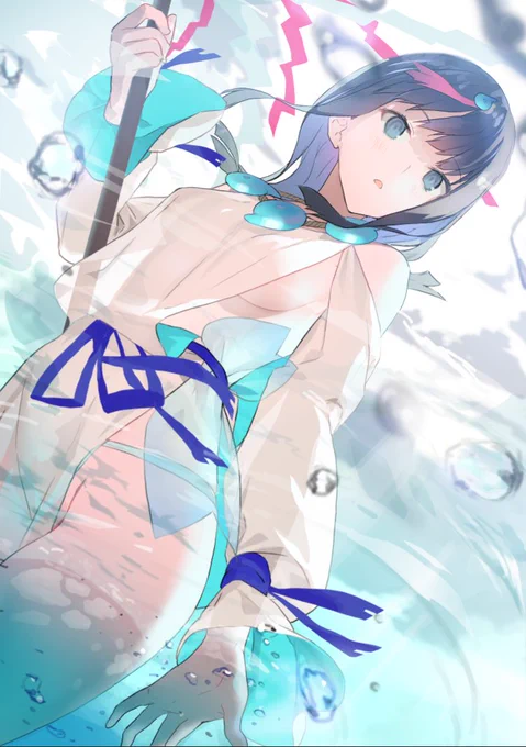 青い絵の再掲でかまってもらおうと思ったけど青い絵がマジで全然なかった老君とえりちしかない#あなたのあお色の作品を見せてください 