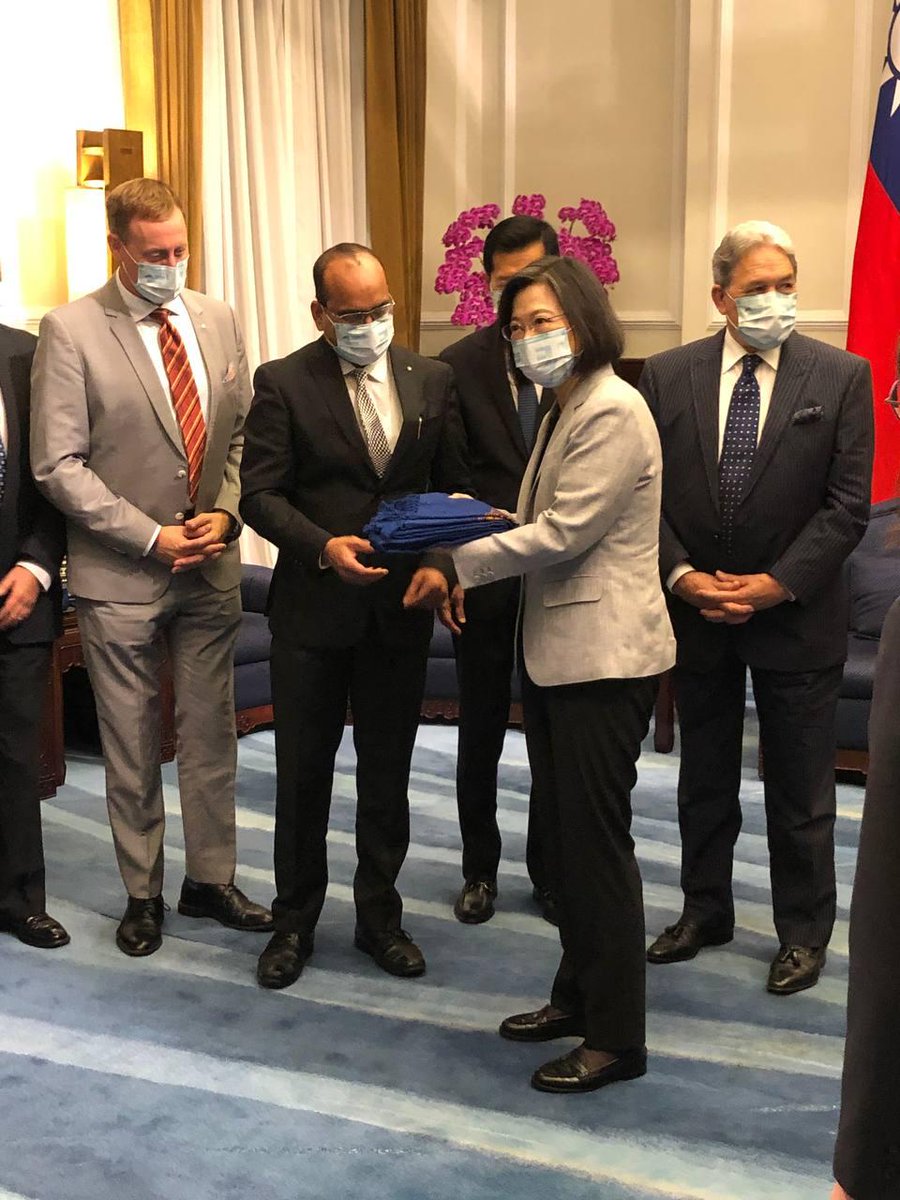 SujeetKOfficial's tweet photo. Honoured &amp; delighted to call upon the Hon'ble President of Taiwan H.E. @iingwen in Taipei.

I conveyed my warm wishes to Madam President for the Taiwan National Day &amp; extended full support to deepen the Taiwan-Indian bilateral partnership.
@yushanforum https://t.co/uRQlW6j1gk