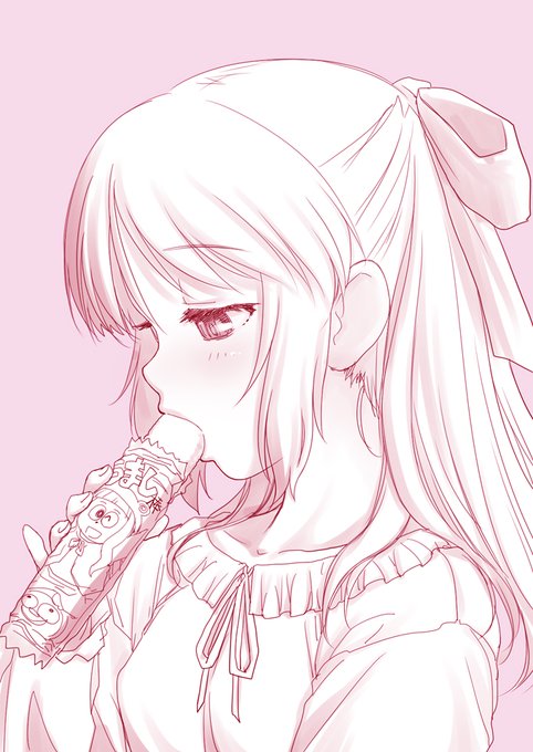 おやつのうまし棒をいただくありすのらくがき 