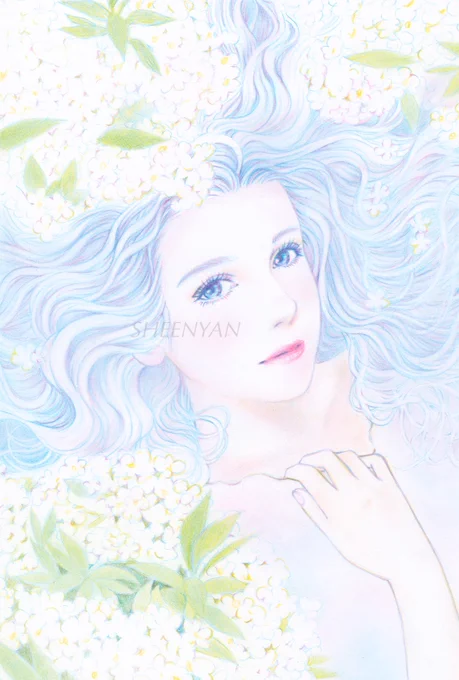 #あなたの色で魔法をかけて素敵なタグ、お借りします水彩色鉛筆3色のみでオリジナルや似顔絵などを描いています※最近は多色も練習中ですが、こちらの作品は3色だけです#色鉛筆画 #3色 #色鉛筆3色絵師 