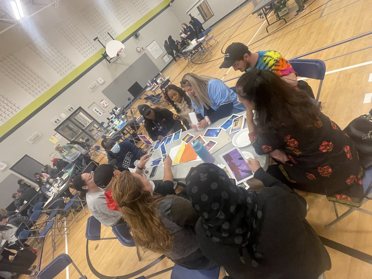 Ruby1Sidhu's tweet photo. PD Day: Starting the morning off with staff are engaged in a Zoom In Zoom Out activity #building community, a gaining perspective @HaltonDSB @ddwhdsb @Claire_Proteau https://t.co/Y76mipKpNC