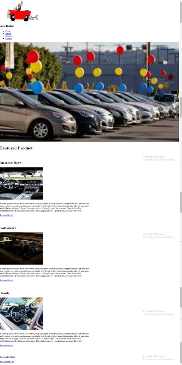 979Dev's tweet photo. Hello guys I just completed my first project with dapps3 schools, a website of a vehicle dealer company, using only HTML, corrections and constructive criticism are welcome, can't wait to add CSS to it and watch it come alive.
#learningwithdapps3 https://t.co/Gvck8HK8aj