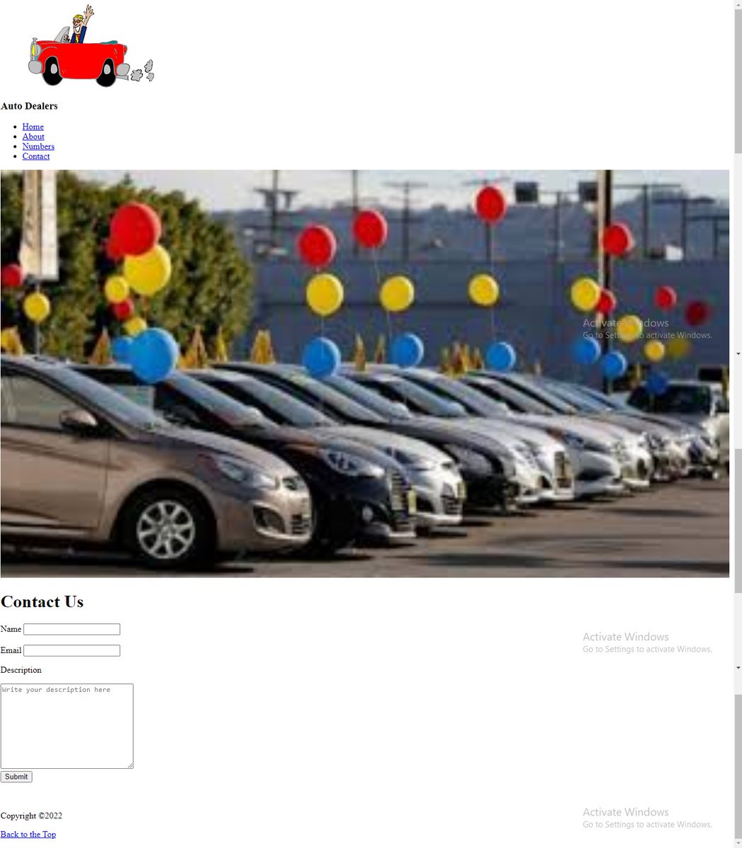 979Dev's tweet photo. Hello guys I just completed my first project with dapps3 schools, a website of a vehicle dealer company, using only HTML, corrections and constructive criticism are welcome, can't wait to add CSS to it and watch it come alive.
#learningwithdapps3 https://t.co/Gvck8HK8aj