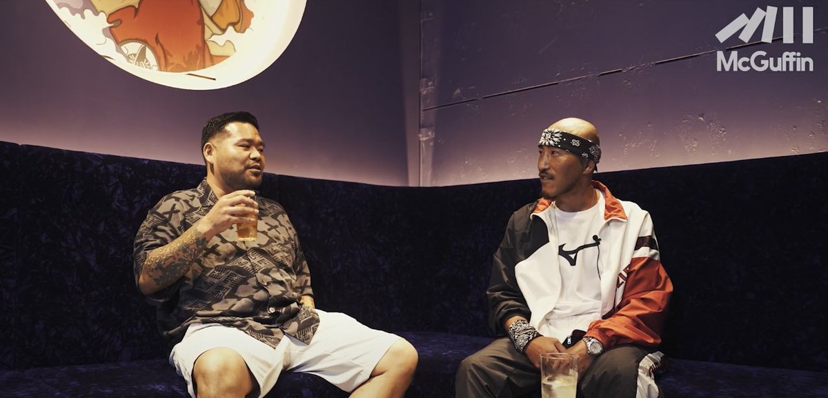 Rhymeboy's tweet photo. 【New Interview Video】
漢 a.k.a. GAMI × SHINGO★西成
昭和レコード、出刃包丁事件、MSCの西成クルーズ、リリックに込めた思いなど 。10年来の盟友であり西成を代表するフッドスターに聞く！
https://t.co/GmXhHBUyGW

▷McGuffin
https://t.co/14YzEaHYen https://t.co/E9Jkf66kzt