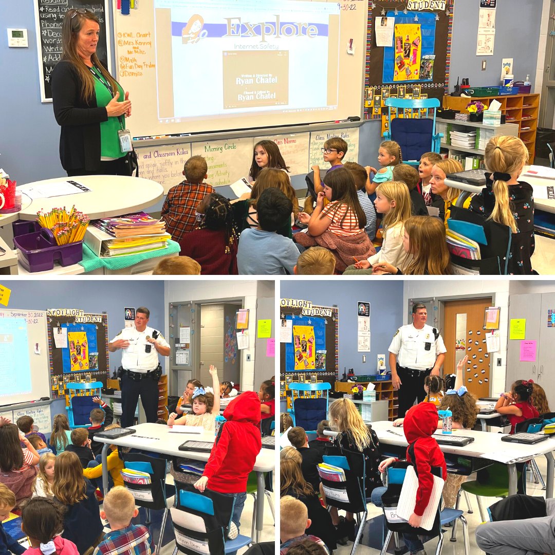 🖥️ This week, second-grade students at Clough Pike Elementary learned about INTERNET SAFETY from our community partner, Officer Mike, and Dean of Students, Mrs. Kenney. 👍 #WCconnects