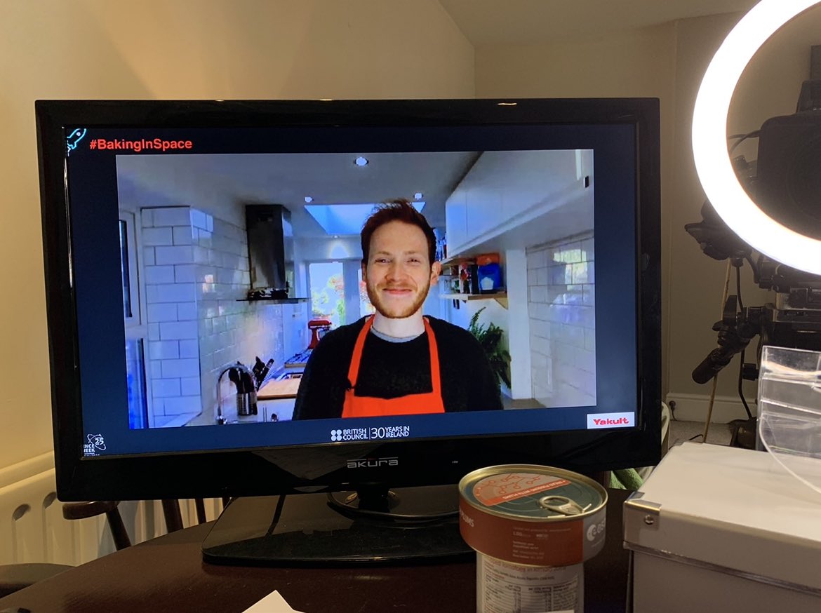 Dr_Niamh_Shaw's tweet photo. Great to see our special show #BakingInSpace which @cakesmyth & I made w @ieBritish, @scienceirel, @Esero_ie w support from @ScienceWeek & #Yakult continues to inspire this #Spaceweek.We had such fab guests inclUK astronaut Helen Sharman, @Romain_CHARLES @EIRSAT1 #Steam https://t.co/cRL66hgonq