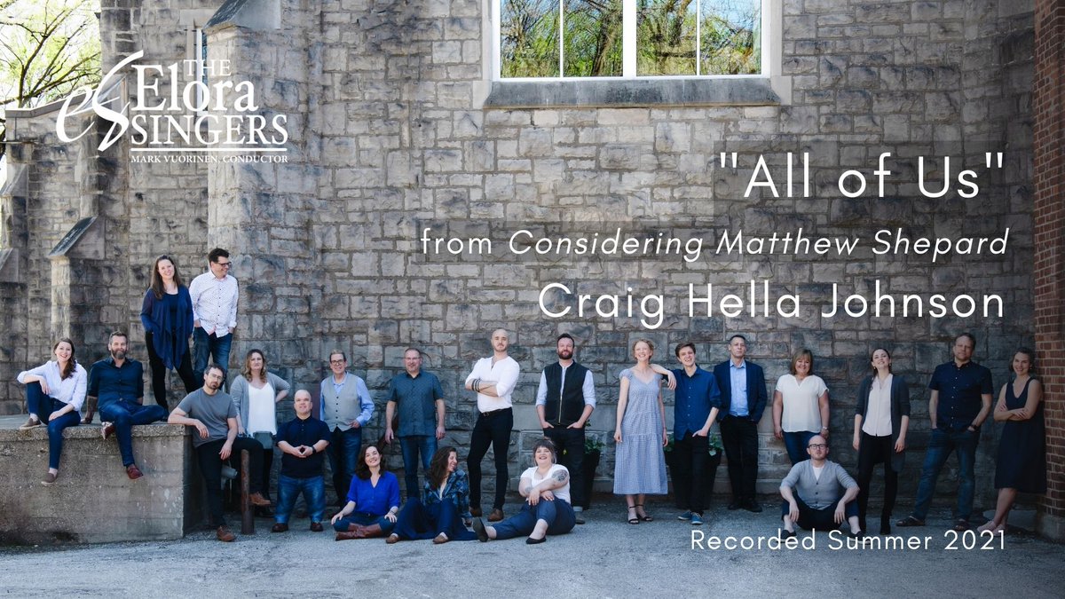 A preview, recorded in 2019, of our ensemble-in-residence, The Elora Singers performing an excerpt from "Considering Matthew Shepard":   bit.ly/3rt72R6

The Elora Singers will perform the full work on Oct 15 in Guelph. Tickets available at:  bit.ly/3EaCefz