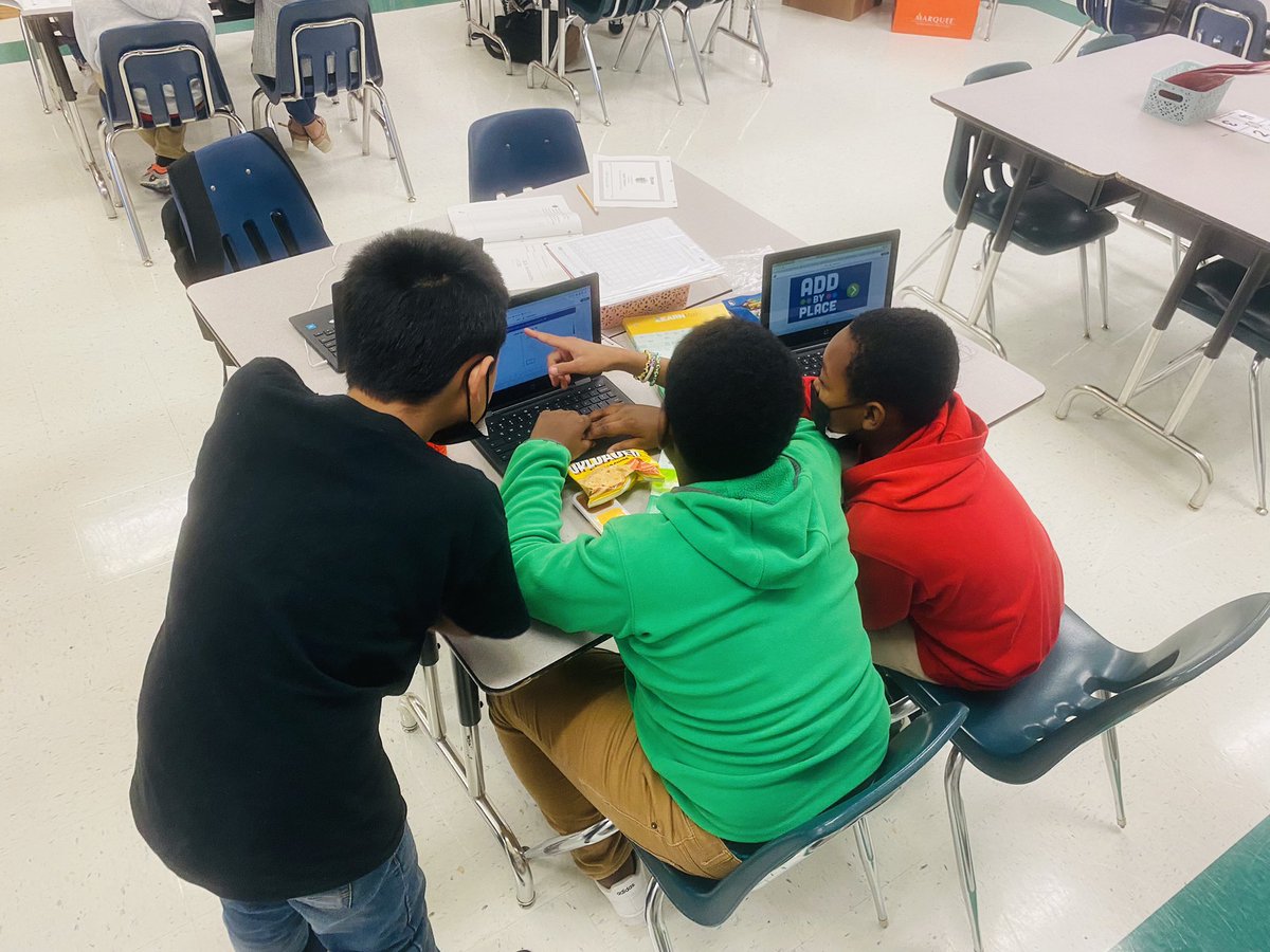 MsArvidsson's tweet photo. We have the best students and team at @juanseguinhisd!  Students helping each other solve a tricky problem on @zearned using tips and tricks they practiced during tutorials with our wonderful theater teacher Mr. Bromley! @wpineda30 @Mayte_G_Olivo @shellycuevas https://t.co/gK196Ao8gi