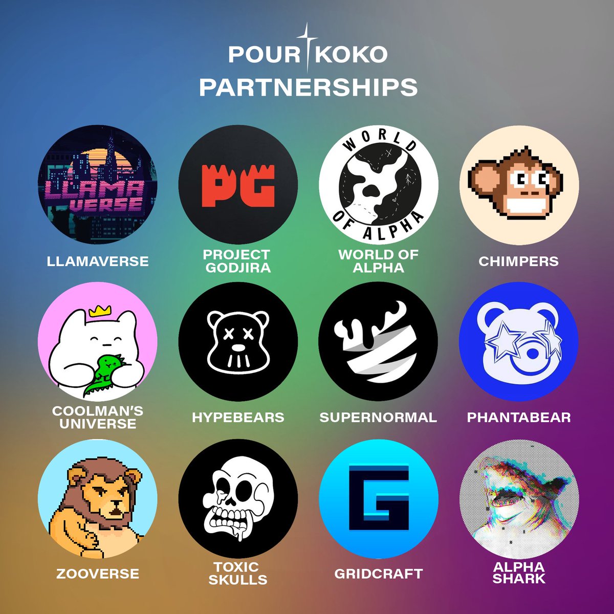 PourKokoNFT's tweet photo. Thanks to all of the amazing projects and communities that have partnered with Pour Koko over the past 2 months. Together, we're paving the way for creativity and opportunity in Web3...
Here are just a few of the projects we've been able to work with 👇
#ETHNFTs #KOKOFAM #NFTs https://t.co/EetpqTSKu4