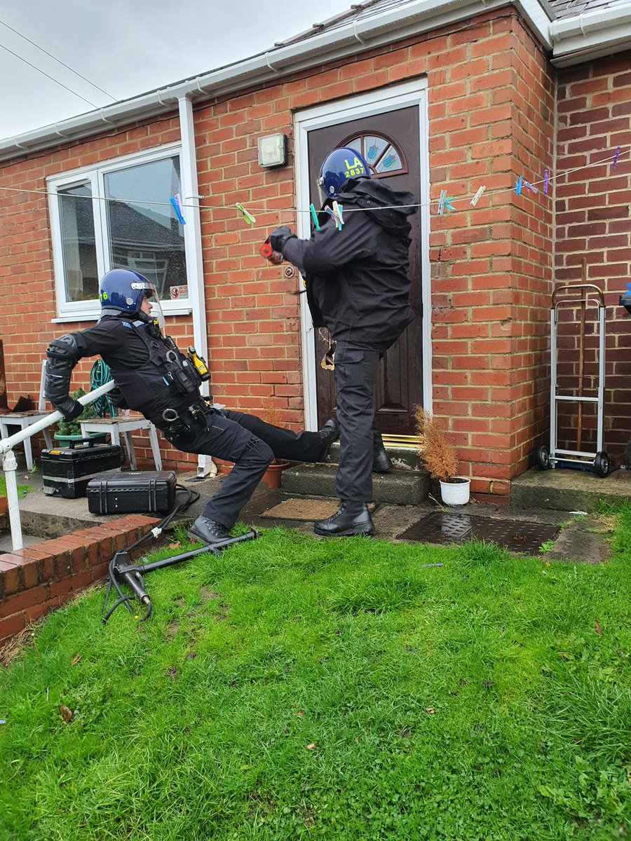 DurhamPolice's tweet photo. Another week, another warrant ✅

Consett NPT assisted by response officers executed another search warrant this week, this time at an address in #Leadgate.

🔎 A quantity of drugs and other associated items were seized from the address and an investigation is currently underway. https://t.co/BIKh0O8V90