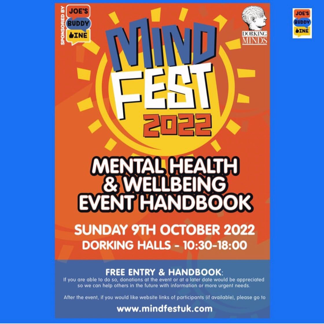 Looking forward to this! Thanks to Joe’s Buddy Line for the invite. Please come and say hello! <a href="/achieving_mind/">Alexandra Powell</a> <a href="/DM_SportPsych/">Dan Martin</a> will be on show #mindfest2022 #anxietymanagement <a href="/romankemp/">Roman Kemp</a> <a href="/DorkingMinds/">DorkingMinds</a>