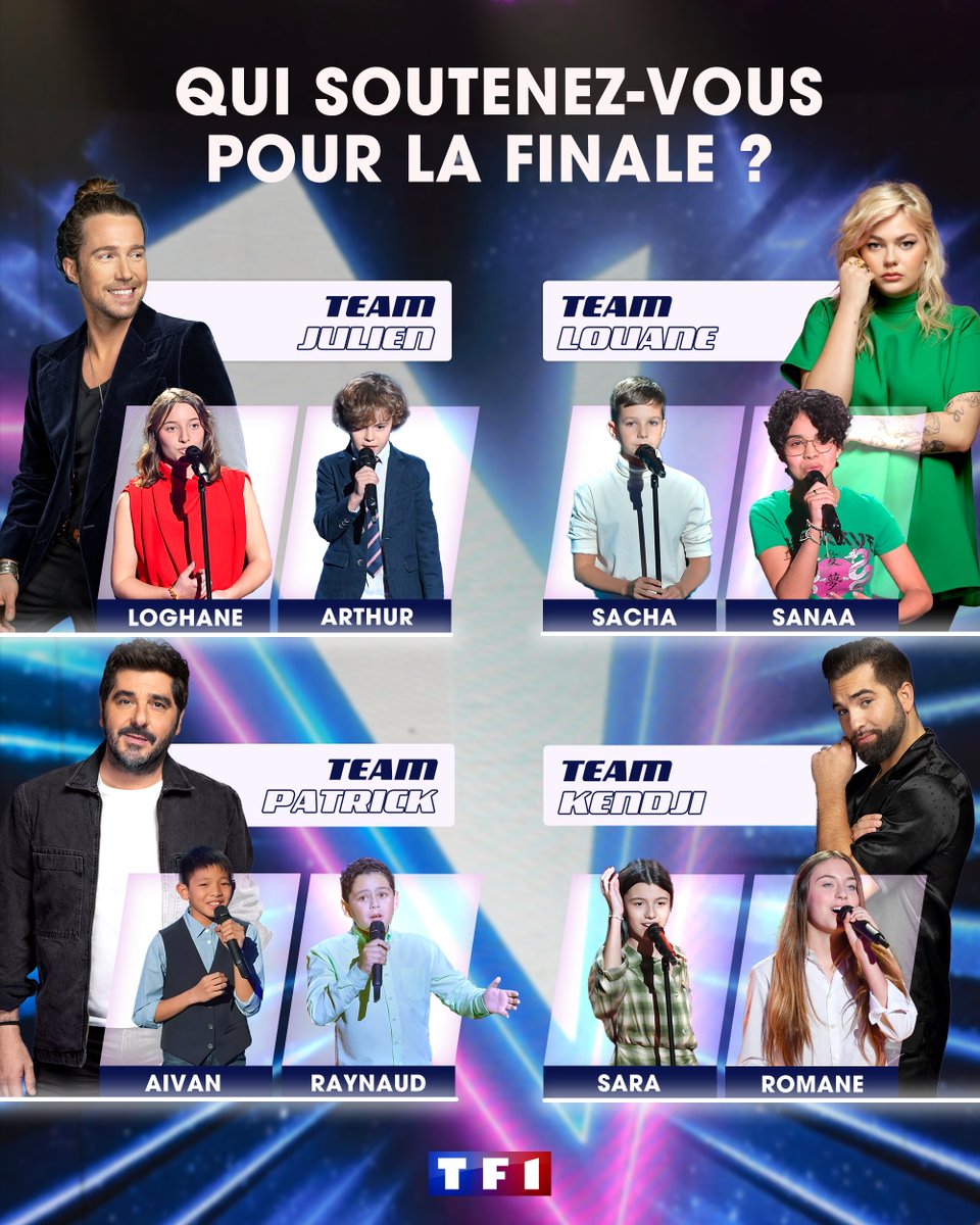 TF1's tweet photo. L'un de nos 8 talents sera sacré The Voice Kids 2022 🏆
 
Qui allez-vous soutenir pour la finale ? C'est vous qui décidez !
 
RDV demain à 21:10, en direct sur TF1. 

@TheVoice_TF1 https://t.co/A7WZBlvbGn