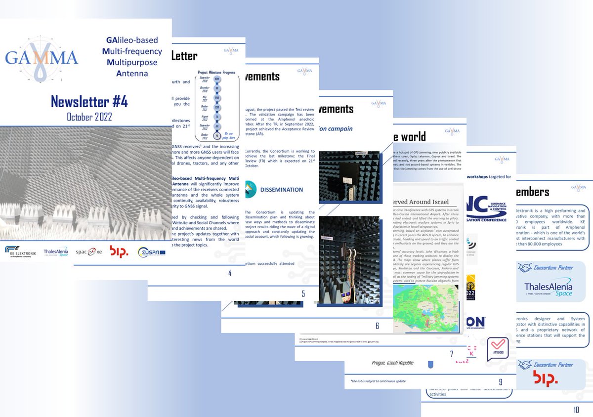 GammaAntenna's tweet photo. GAMMA Newsletter #4 is now available! 

Download it here: https://t.co/w53rZV21q4

#GAMMAproject #Galileo #GNSS #Navigation #spoofing #jamming https://t.co/OXIHLiectt